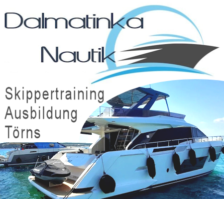 Werbebanner Dalmatinka Nautik, Skippertraining in Kroatien