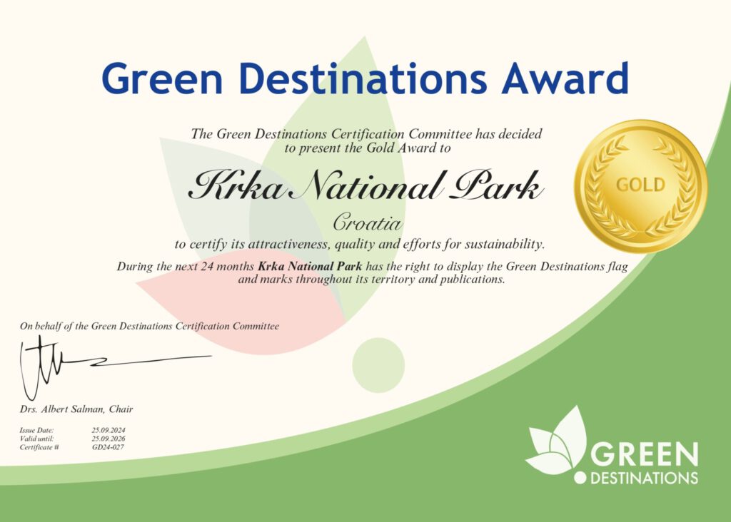 Kroatien Nachrichten Bild 2. GD Gold Award Certificate Krka National Park page 0001 2048x1463 1